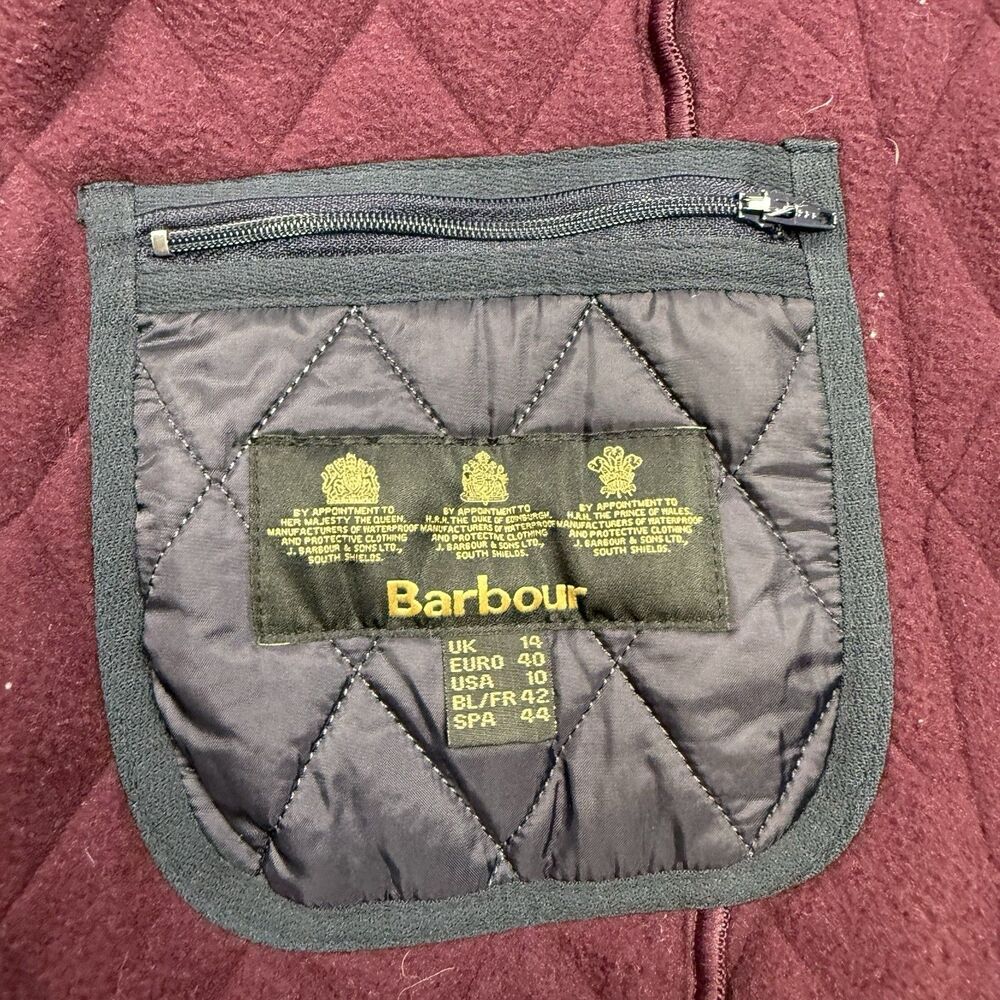 Barbour Betty Vest Womens Size 10 Blue Quilted Fleece Liner Pockets Full Zip - Picture 5 of 9